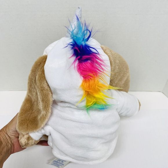 Build A Bear Bunny Rabbit Brown W/Pink Accents & Unicorn Hooded Top 15 inches - Picture 13 of 13